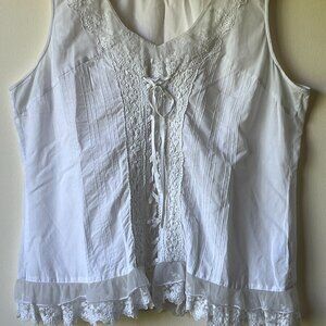 April Cornell BoHo cotton and lace top